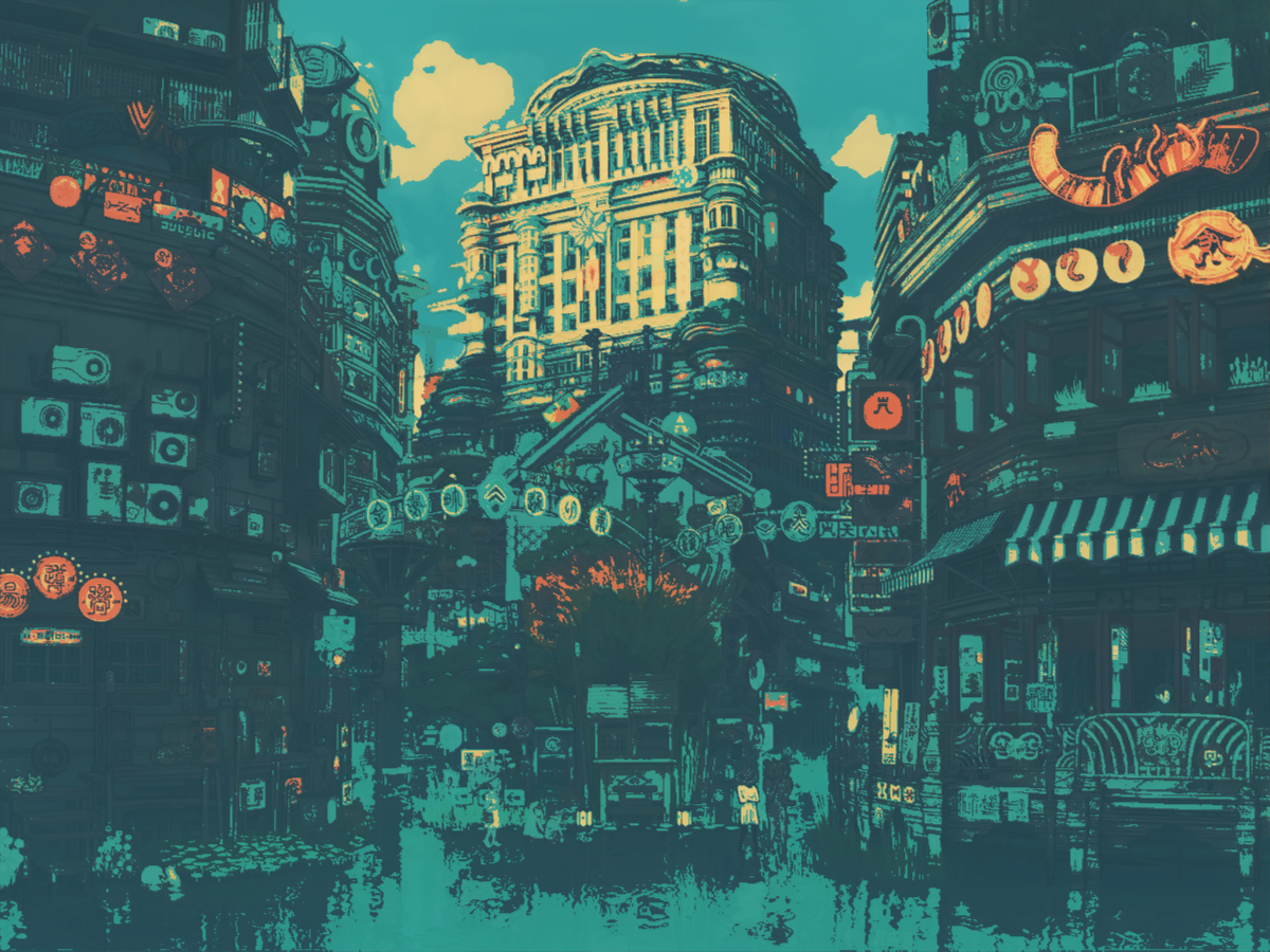 Anime buildings banner